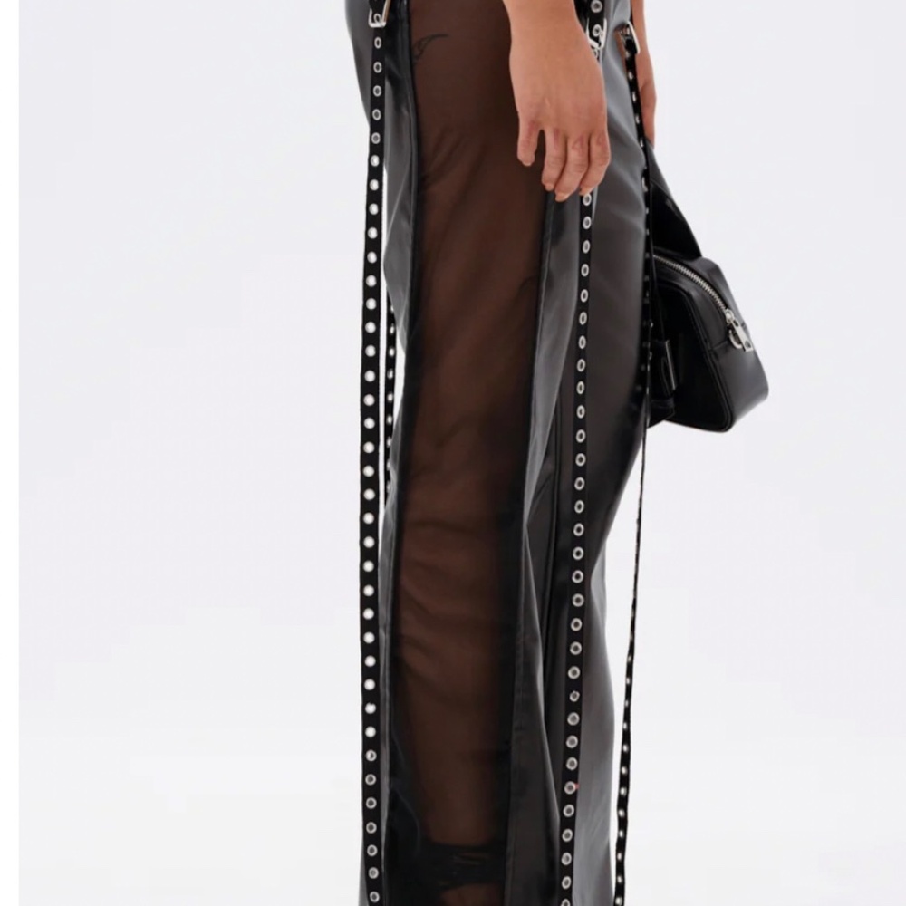 THIS GIRL IS ON FIRL FAUX LEATHER FLARE PANT